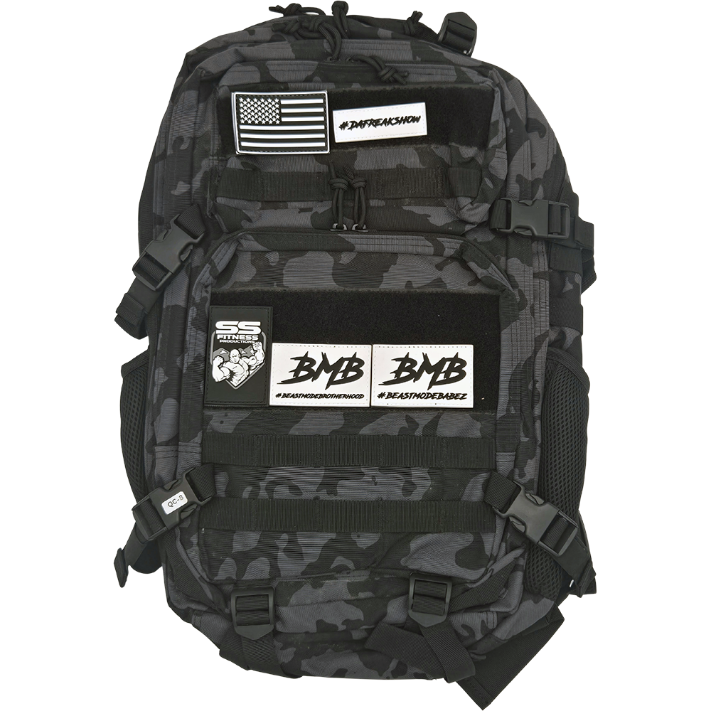 45L Tactical Backpack Black Gray Camo