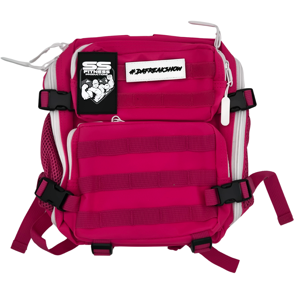 9L Mini Tactical Backpack Vibrant Pink with White